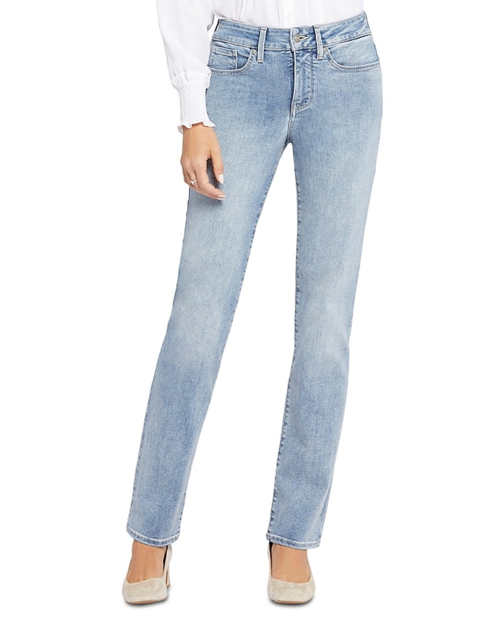 NYDJ Marilyn Straight Jeans Women's Size 6 Light Wash Lift Tuck Stretch